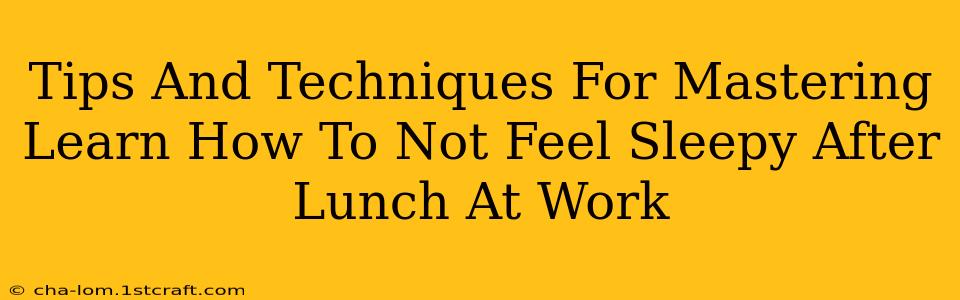 Tips And Techniques For Mastering Learn How To Not Feel Sleepy After Lunch At Work