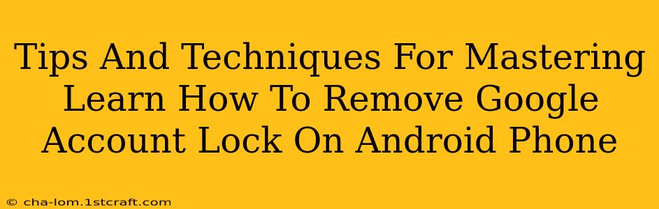 Tips And Techniques For Mastering Learn How To Remove Google Account Lock On Android Phone