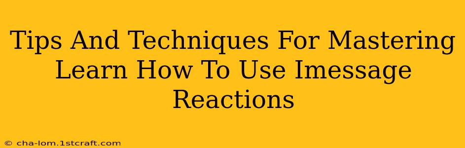 Tips And Techniques For Mastering Learn How To Use Imessage Reactions