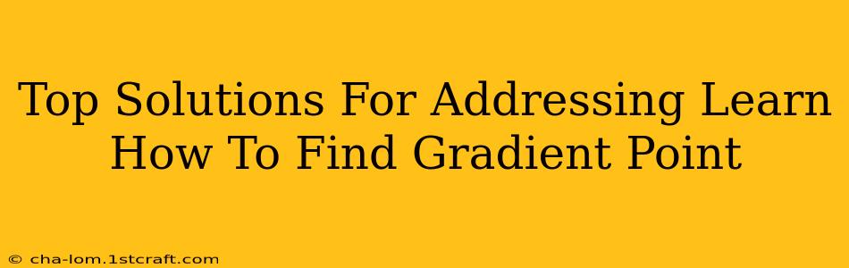 Top Solutions For Addressing Learn How To Find Gradient Point