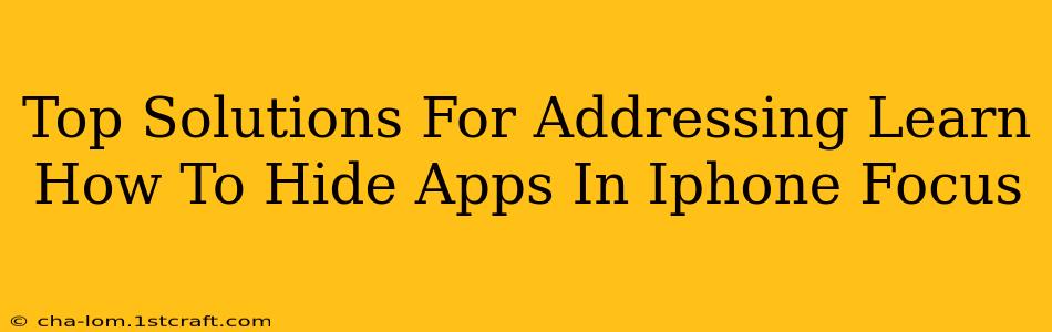 Top Solutions For Addressing Learn How To Hide Apps In Iphone Focus