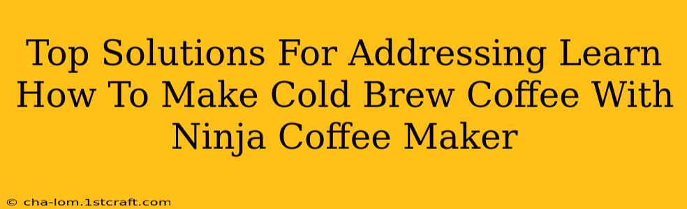 Top Solutions For Addressing Learn How To Make Cold Brew Coffee With Ninja Coffee Maker