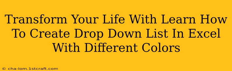 Transform Your Life With Learn How To Create Drop Down List In Excel With Different Colors