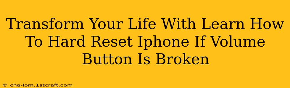 Transform Your Life With Learn How To Hard Reset Iphone If Volume Button Is Broken