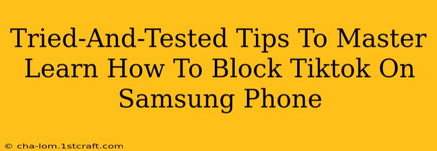 Tried-And-Tested Tips To Master Learn How To Block Tiktok On Samsung Phone