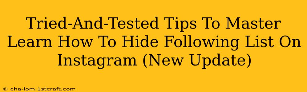 Tried-And-Tested Tips To Master Learn How To Hide Following List On Instagram (New Update)