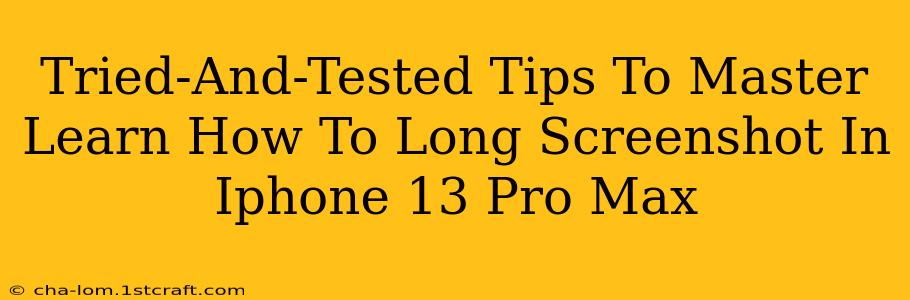 Tried-And-Tested Tips To Master Learn How To Long Screenshot In Iphone 13 Pro Max