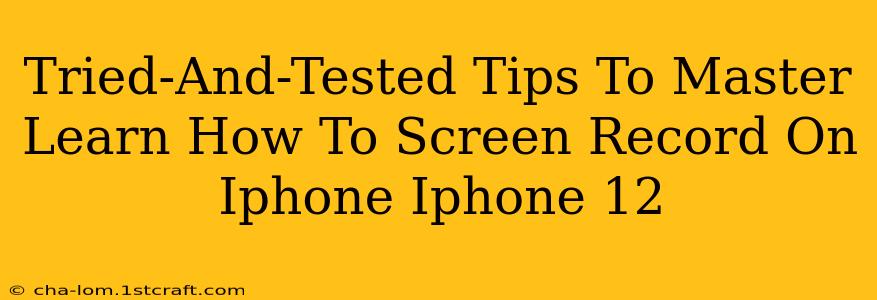 Tried-And-Tested Tips To Master Learn How To Screen Record On Iphone Iphone 12