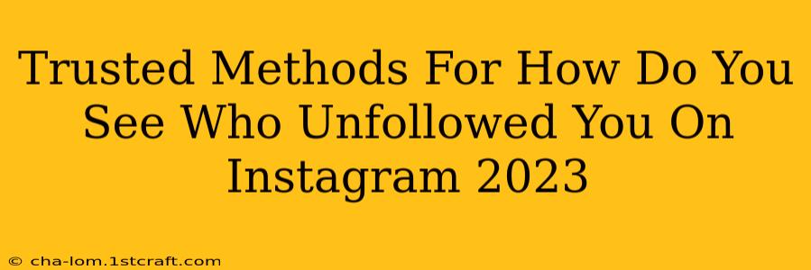 Trusted Methods For How Do You See Who Unfollowed You On Instagram 2023