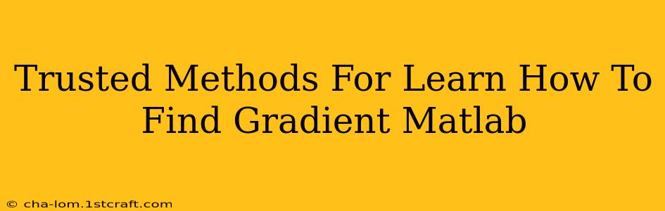 Trusted Methods For Learn How To Find Gradient Matlab