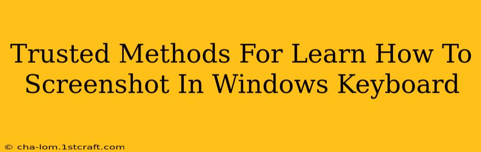 Trusted Methods For Learn How To Screenshot In Windows Keyboard