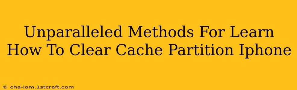 Unparalleled Methods For Learn How To Clear Cache Partition Iphone