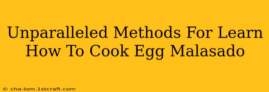 Unparalleled Methods For Learn How To Cook Egg Malasado