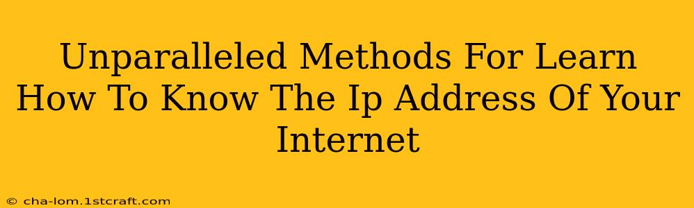 Unparalleled Methods For Learn How To Know The Ip Address Of Your Internet