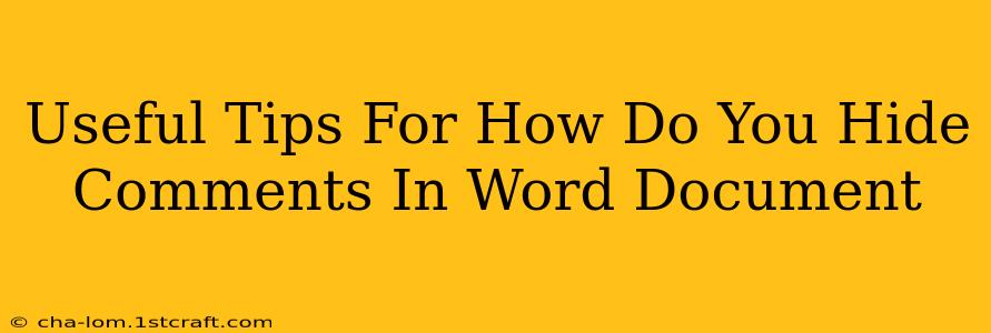 Useful Tips For How Do You Hide Comments In Word Document