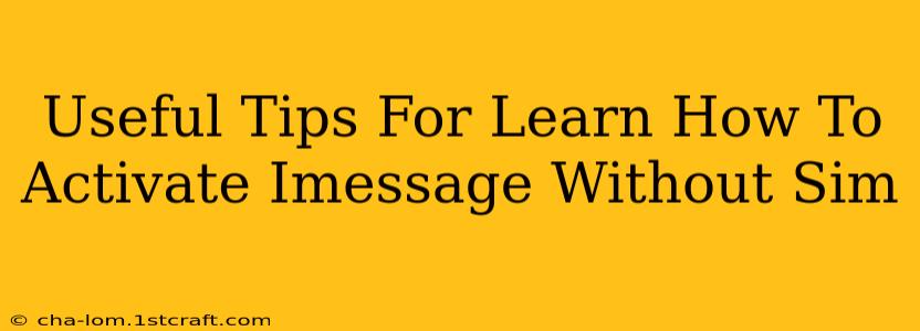 Useful Tips For Learn How To Activate Imessage Without Sim