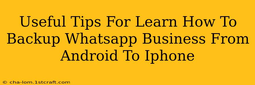 Useful Tips For Learn How To Backup Whatsapp Business From Android To Iphone