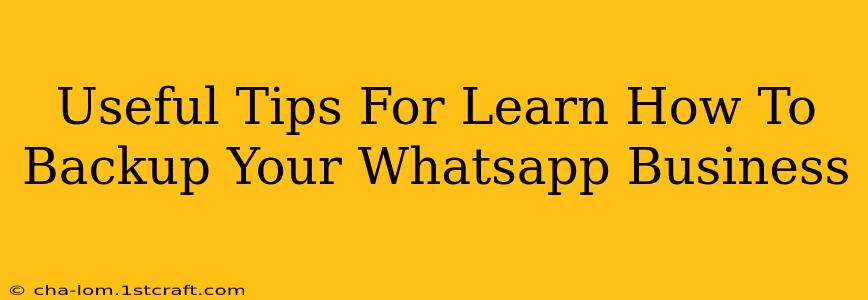 Useful Tips For Learn How To Backup Your Whatsapp Business