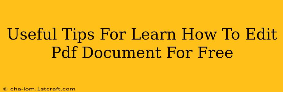 Useful Tips For Learn How To Edit Pdf Document For Free