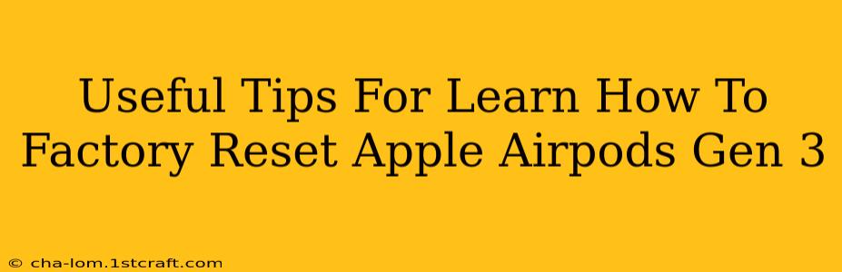 Useful Tips For Learn How To Factory Reset Apple Airpods Gen 3