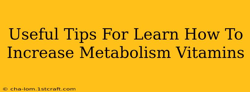 Useful Tips For Learn How To Increase Metabolism Vitamins