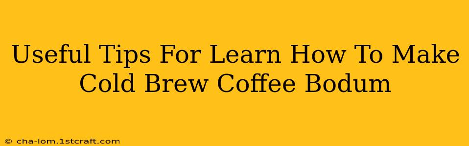 Useful Tips For Learn How To Make Cold Brew Coffee Bodum