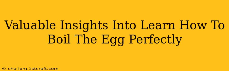 Valuable Insights Into Learn How To Boil The Egg Perfectly