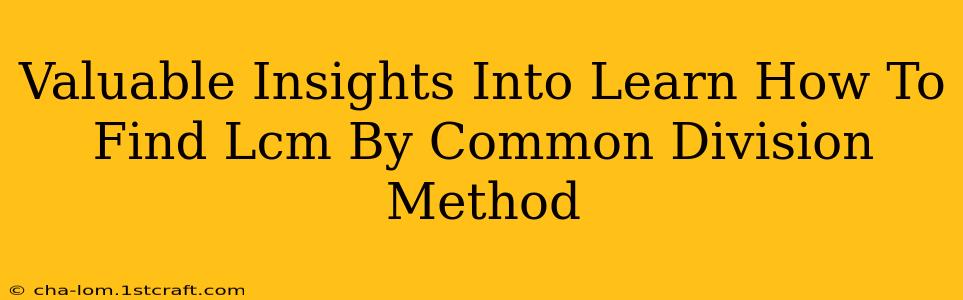 Valuable Insights Into Learn How To Find Lcm By Common Division Method