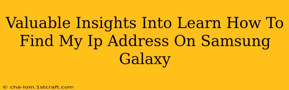 Valuable Insights Into Learn How To Find My Ip Address On Samsung Galaxy