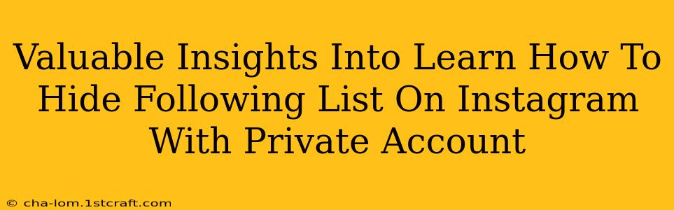 Valuable Insights Into Learn How To Hide Following List On Instagram With Private Account