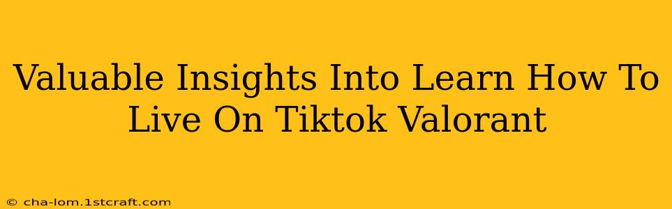 Valuable Insights Into Learn How To Live On Tiktok Valorant