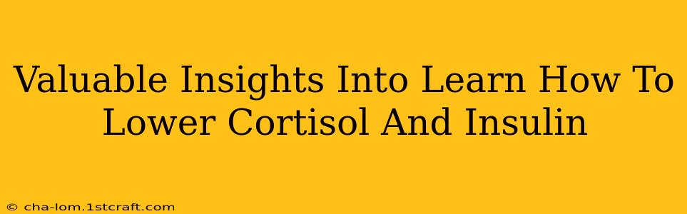 Valuable Insights Into Learn How To Lower Cortisol And Insulin