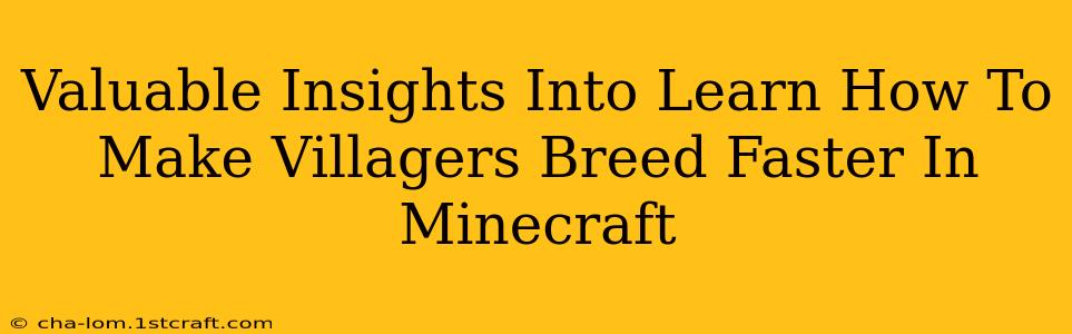 Valuable Insights Into Learn How To Make Villagers Breed Faster In Minecraft