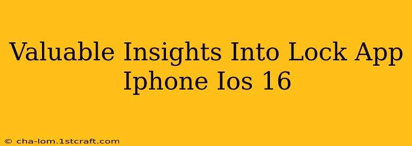 Valuable Insights Into Lock App Iphone Ios 16